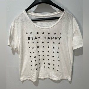 LUCKY BRAND T Shirt Crop Top | Medium | Stay Happy